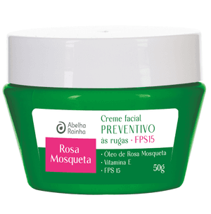 Produto Creme facial antirrugas fps15 rosa mosqueta e vitamina e 50g abelha rainha foto 1