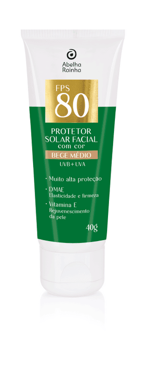 Produto Protetor solar facial fps80 com cor bege médio 60g abelha rainha foto 1