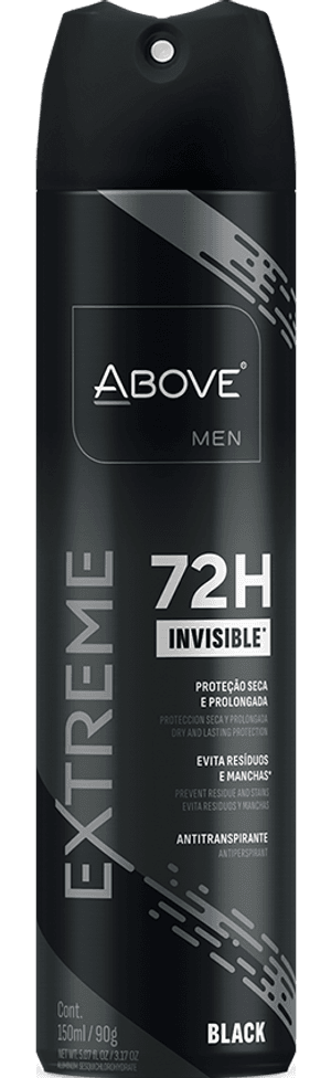 Produto Desodorante aerossol antitranspirante extreme black 72h 150ml men above foto 1