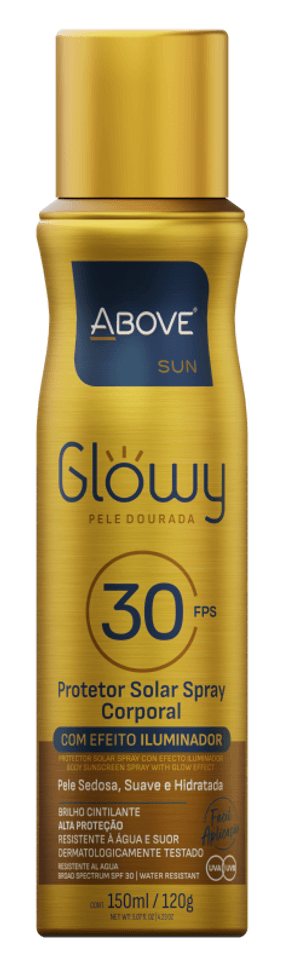 Produto Protetor solar spray corporal glowy fps 30 com efeito iluminador 150ml - above foto 1