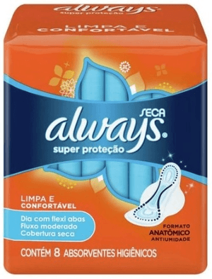 Produto Absorvente always basico super proteçao cobertura seca com abas pacote com 8 unidades foto 1