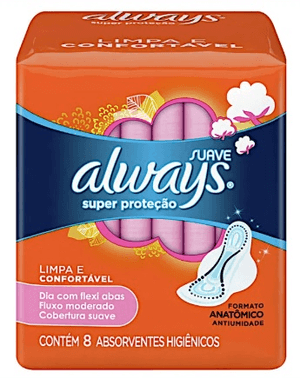 Produto Absorvente always basico super poteçao cobertura suave com abas pacote com 8 unidades foto 1