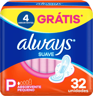 Produto Absorvente cobertura suave p c/ abas 32 unidades always foto 1