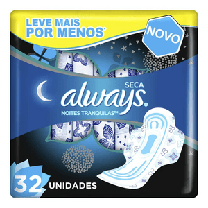 Produto Absorvente noites tranquilas cobertura seca c/ abas 32 unidades always foto 1