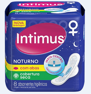 Produto Absorvente intimus gel noturno com abas cobertura seca com 8 unidades foto 1
