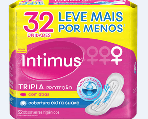 Produto Absorvente intimus gel tripla protecao com abas cobertura suave 32 unidades foto 1