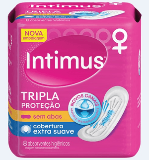 Produto Absorvente intimus gel tripla protecao sem abas cobertura suave com 8unidades foto 1