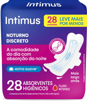 Produto Absorvente noturno discreto extra suave 28 unidades intimus foto 1