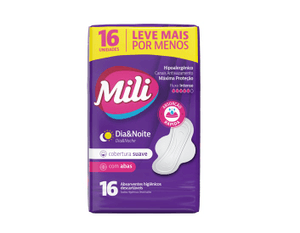 Produto Absorvente mili dia e noite suave c/abas 16 unidades leve mais por menos foto 1