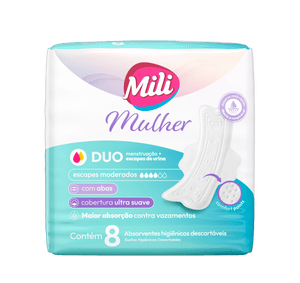 Produto Absorvente mulher duo com abas 8 unidades mili foto 1