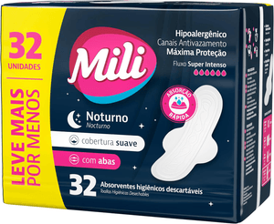 Produto Absorvente noturno suave com abas 32 undiades mili foto 1
