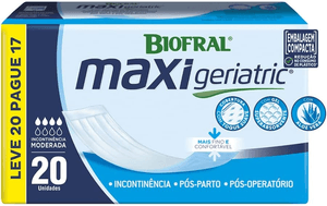 Produto Absorvente para incontinência maxi geriatric 20 unidades biofral
 foto 1