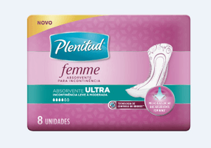 Produto Absorvente para incontinência plenitud femme ultra pacote com 8 unidades foto 1