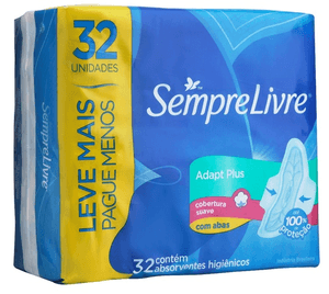 Produto Absorvente sempre livre adapt plus cobertura suave com abas 32 unidades leve mais pague menos foto 1