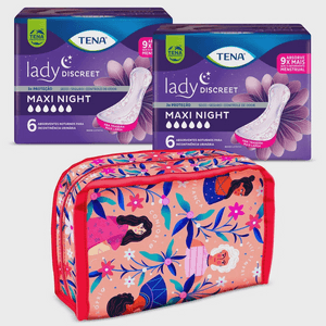 Produto Absorvente lady discreet maxi night 2 pacotes com 6 unidades + necessaire tena foto 1