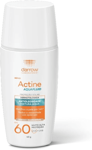 Produto Protetor solar facial actine aquafluid fps60 cor 1.5 claro/médio 40g darrow foto 1