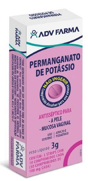 Produto Permanganato de potássio 30 comprimidos - adv farma
 foto 1