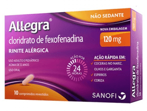 Produto Allegra 120 mg caixa com 10 comprimidos foto 1