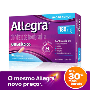 Produto Allegra 180mg com 10 comprimidos foto 1
