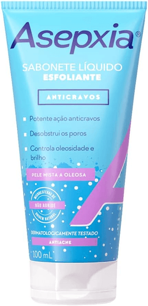 Produto Sabonete líquido esfoliante anticravos 100ml asepxia foto 1