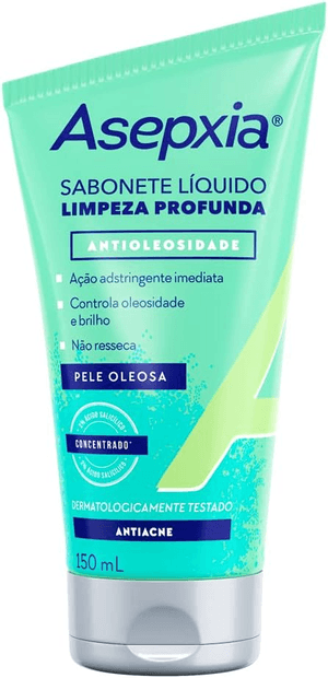 Produto Sabonete líquido limpeza profunda  antioleosidade 150ml asepxia foto 1