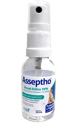 Produto Assepto alcool 70 30ml spray airela foto 1