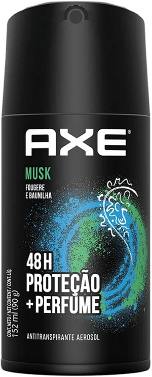 Produto Desodorante aerossol antitranspirante musk proteção + perfume 48h men 90g  axe foto 1