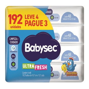 Produto Lenço umedecido ultrafresh 198 unidades leve 4 pague 3 babysec foto 1