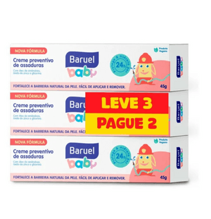 Produto Kit creme preventivo de assaduras baby leve 3 pague 2 com 45g cada baruel
 foto 1