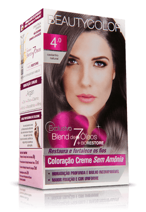 Produto Tintura beauty color creme 4.0 castanho natural sem amonia foto 1