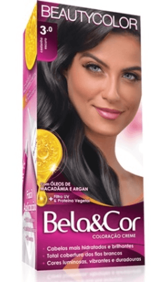 Produto Tintura  bela & cor kit 3.0 castanho escuro foto 1