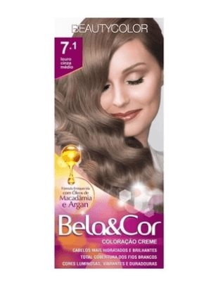 Produto Tintura bela & cor kit 7.1 louro cinza medio foto 1
