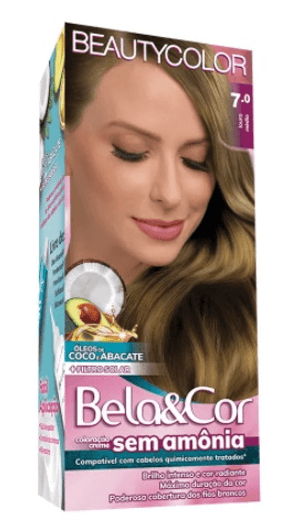 Produto Tintura bela & cor kit sem amonia 7.0 louro medio foto 1