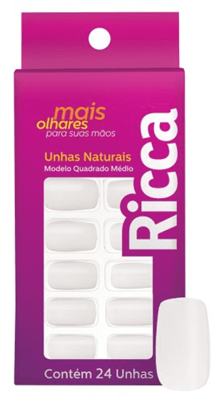 Produto Unhas postica belliz naturais quadrado medio ref1320 foto 1