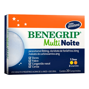 Produto Benegrip multi noite com 20 comprimidos
 foto 1
