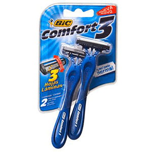 Produto Aparelho de barbear bic comfort 3 pele normal com 2 unidades foto 1