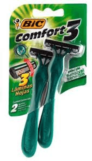 Produto Aparelho de barbear bic comfort 3 pele sensivel el com 2 unidades foto 1