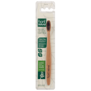 Produto Escova dental de bambu boni natural cerdas com carvão vegetal 01 unidade
 foto 1