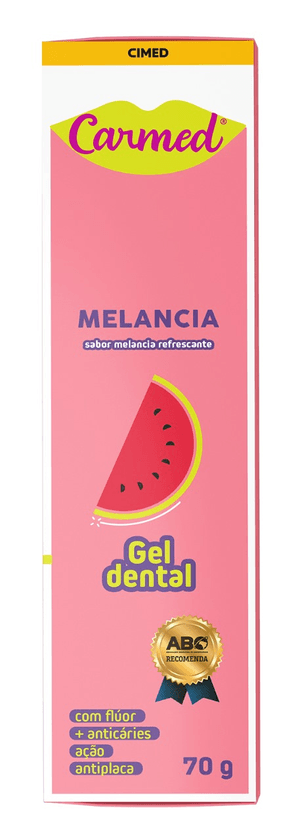 Produto Gel dental infantil anticáries com flúor sabor melancia 70g carmed foto 1