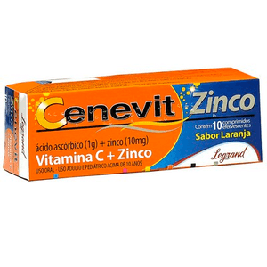 Produto Cenevit zinco 10 comprimidos efervecentes laranja foto 1