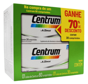 Produto Kit polivitamínico centrum adulto a a zinco 60 comprimidos + 30 comprimidos foto 1