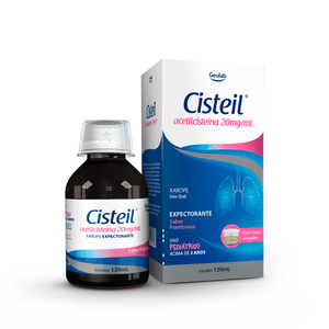 Produto Cisteil xarope 20mg pediátrico 120ml geolab foto 1