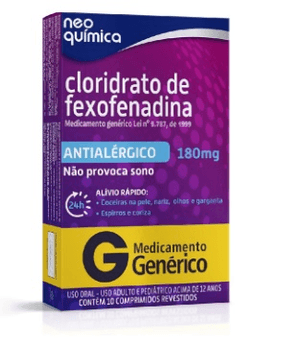 Produto Cloridrato de fexofenadina 180mg 10 comprimidos neo química foto 1