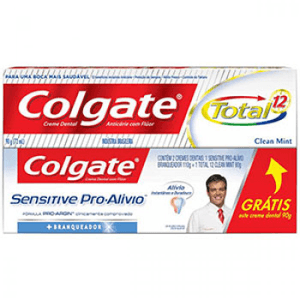 Produto Creme dental colgate sensitive pro alivio 110g + creme dental total 12 90g foto 1