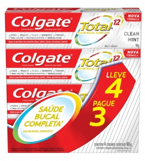 Produto Creme dental colgate total 12 clean mint 90g leve 4 pague 3 unidades foto 1