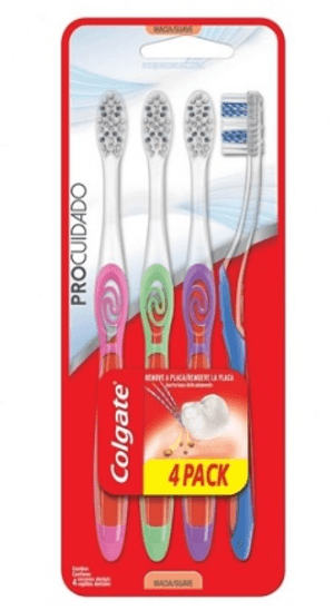 Produto Escova dental colgate pro cuidado macia com 4 unidades foto 1