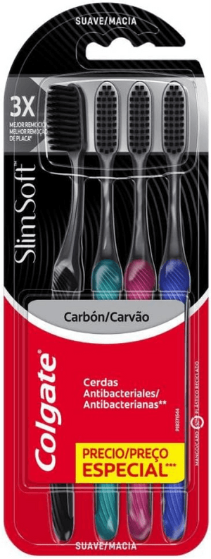 Produto Escova de dente slim soft macia carvão 4 unidades colgate foto 1