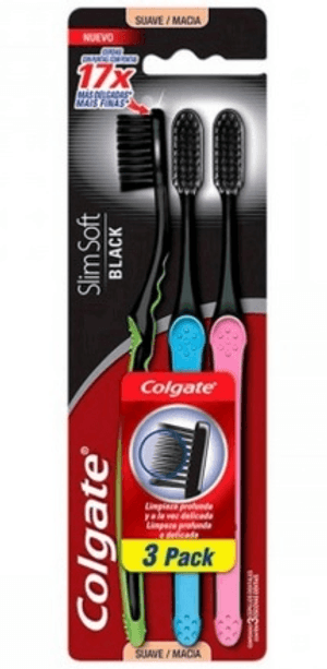 Produto Escova dental colgate slim soft black macia com 3 unidades foto 1