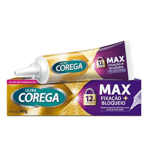 Produto Creme fixador de dentadura ultra corega max fixação e bloqueio 40g foto 1