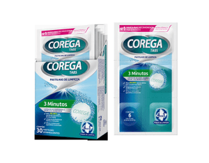 Produto Corega tabs limpeza 3 minutos caixa com 30 pastilhas foto 1